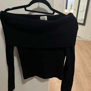 Wilfred Elegant Black Off-Shoulder Sweater